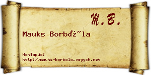 Mauks Borbála névjegykártya